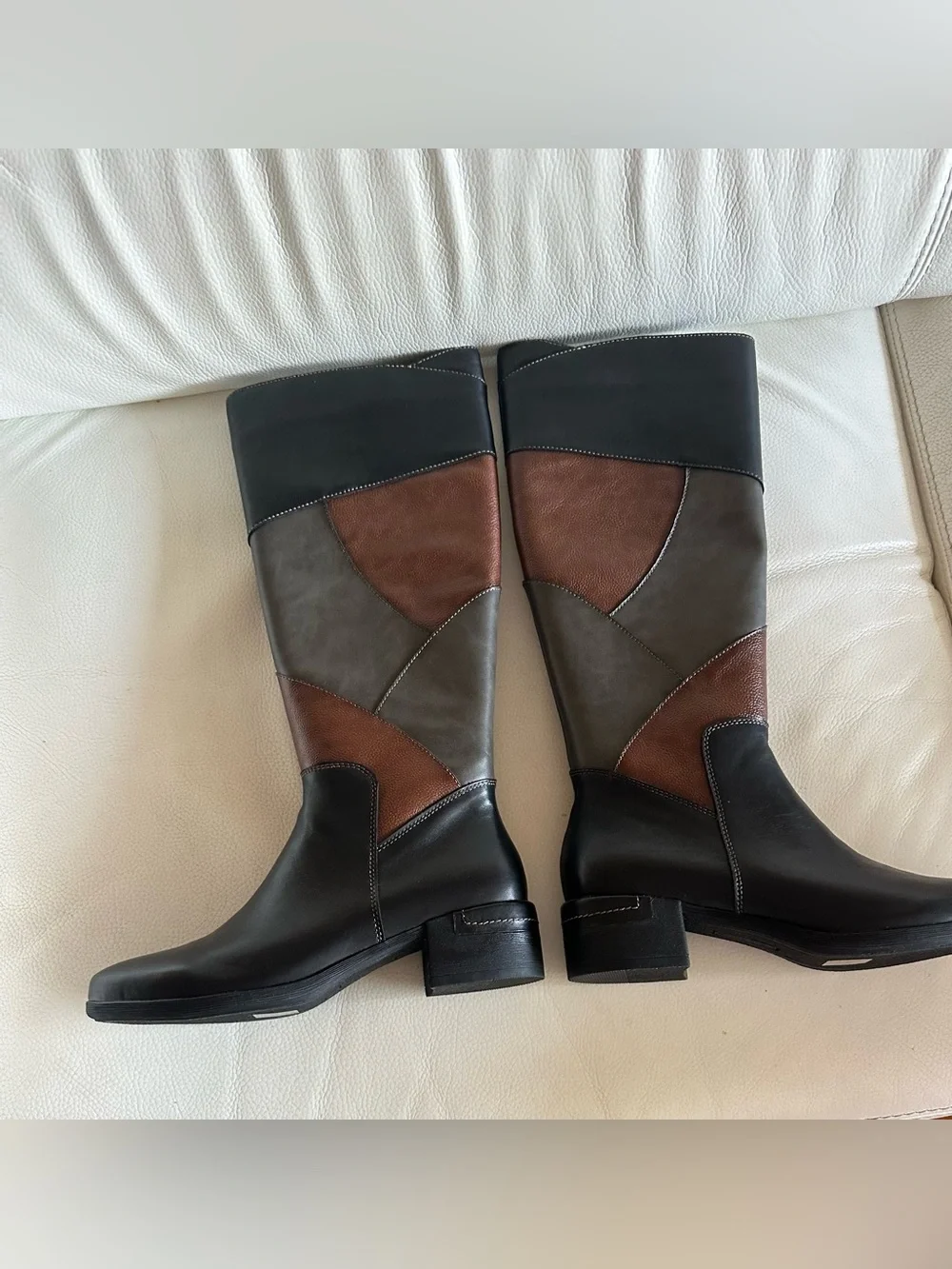 NIB Spring Step Patchwork Boots.high-quality Multi-color combo leather.s40(US 9)
